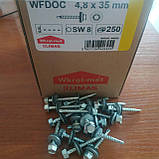 Саморіз кровельний 4,8х35 для дерева зі свердлом +EPDM шайба шестигранна головка цинк білий Польща, фото 9