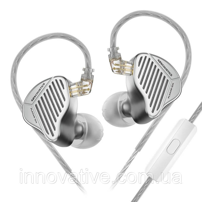 Магніто-планарні навушники KZ PR1 Hi-Fi Tuned з мікрофоном (Сірий), фото 1