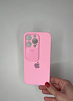 Чехол Silicone Hide Camera для iPhone 14 Pro Max Rose Pink / 14 про макс силиконовый розовый