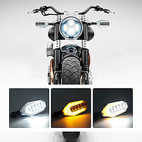 Универсальние указатели поворота динамические LED с ДХО для мотоцикла, лед поворотники с ДХО скутер 2шт