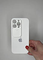 Чехол Silicone Hide Camera для iPhone 14 Pro White / 14 про силиконовый чехол белый