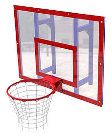 Щит баскетбольний шкільний з кріпленням до стіни 120х90 мм, акриловий, з сіткою УТ405.1-01