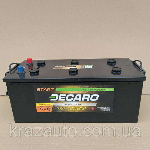 Купить Аккумулятор 190Ah-12v DECARO START (513х223х217), L, EN1250. 6СТ ...