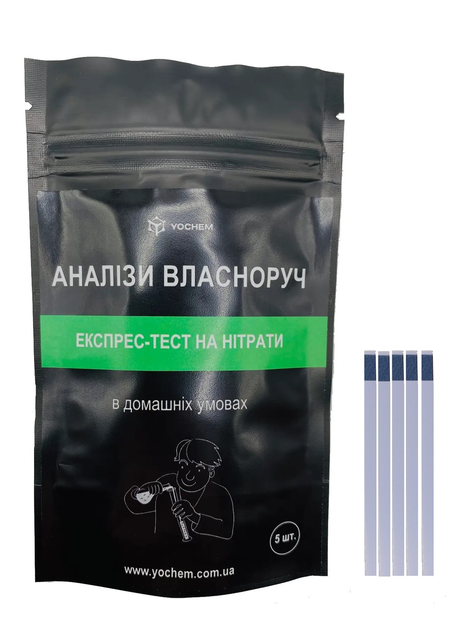 Експрес-тест на нітрати в продуктах харчування і воді YOCHEM (5 тестів в упаковці)
