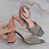 Замшеві босоніжки на високих підборах, фото 6