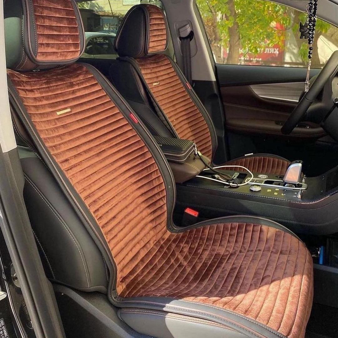 Накидки на передні сидіння CarFashion, модель MONACO FRONT, шоколад/чорний, фото 1