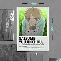 "Такаси Нацумэ и кот Мадара (Тетрадь дружбы Нацумэ)" плакат (постер) размером А5 (14х20см)