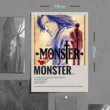 "Йохан Ліберт і Кендзо Тенма (Монстр / Monster)" плакат (постер) розміром А5 (14х20см)