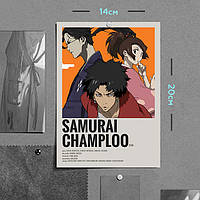 "Дзин, Фу Касуми и Мугэн (Самурай Чамплу / Samurai Champloo)" плакат (постер) размером А5 (14х20см)