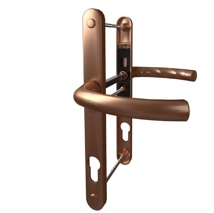 Нажимний гарнітур дверний ASTEX Antey з кріпильними гвинтами DHS 92/26/16 колір бронза F4, фото 1