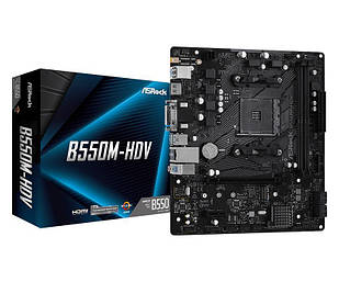 Материнська плата ASRock B550M-HDV sAM4 B550 2xDDR4 HDMI-DVI-VGA M.2 mATX