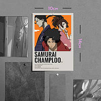 "Дзин, Фу Касуми и Мугэн (Самурай Чамплу / Samurai Champloo)" плакат (постер) размером А6 (10х14см)