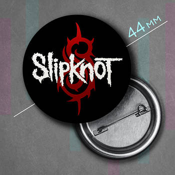 "Slipknot" значок круглий на булавці Ø44 мм