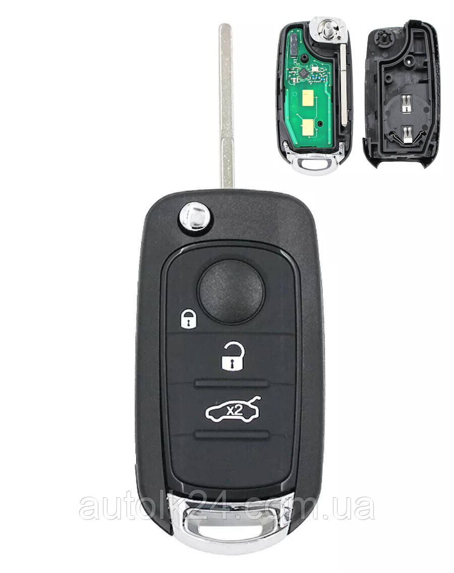 Викидний ключ Fiat 3 кнопки 433 Mhz