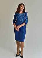 Женское платье вышиванка синее