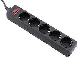 Мережевий фільтр живлення Defender 1.8 m 5 троянд. black