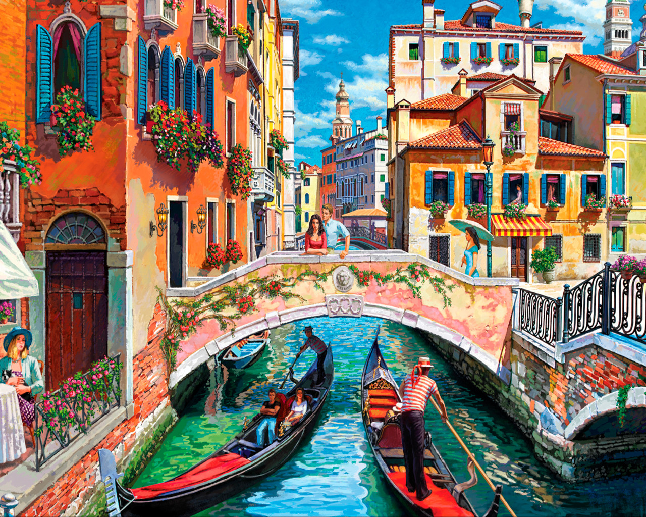 Алмазна мозаїка SANTI Венеціанське літо 40х50см на підрамнику