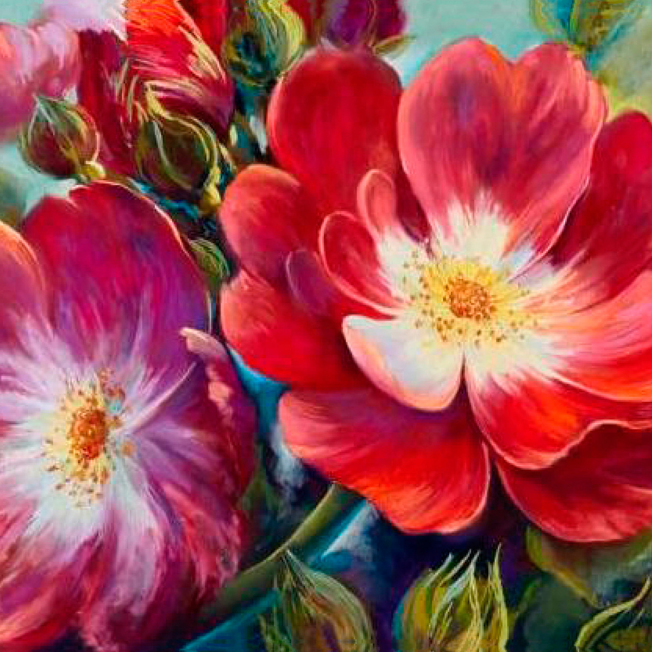 Алмазна мозаїка SANTI Літня квітка 40*40см на підрамнику