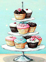 Алмазна мозаїка SANTI Маффіни 30*40см на підрамнику