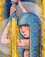Алмазна мозаїка SANTI Відважна Українка 40*50см на підрамнику ©mosyakart