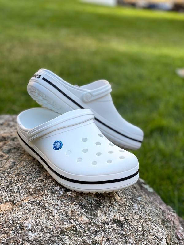 Підліткові та чоловічі крокси унісекс білі, медичні сабо Crocs, взуття для медиків та фармацевтів, оригінал, фото 1