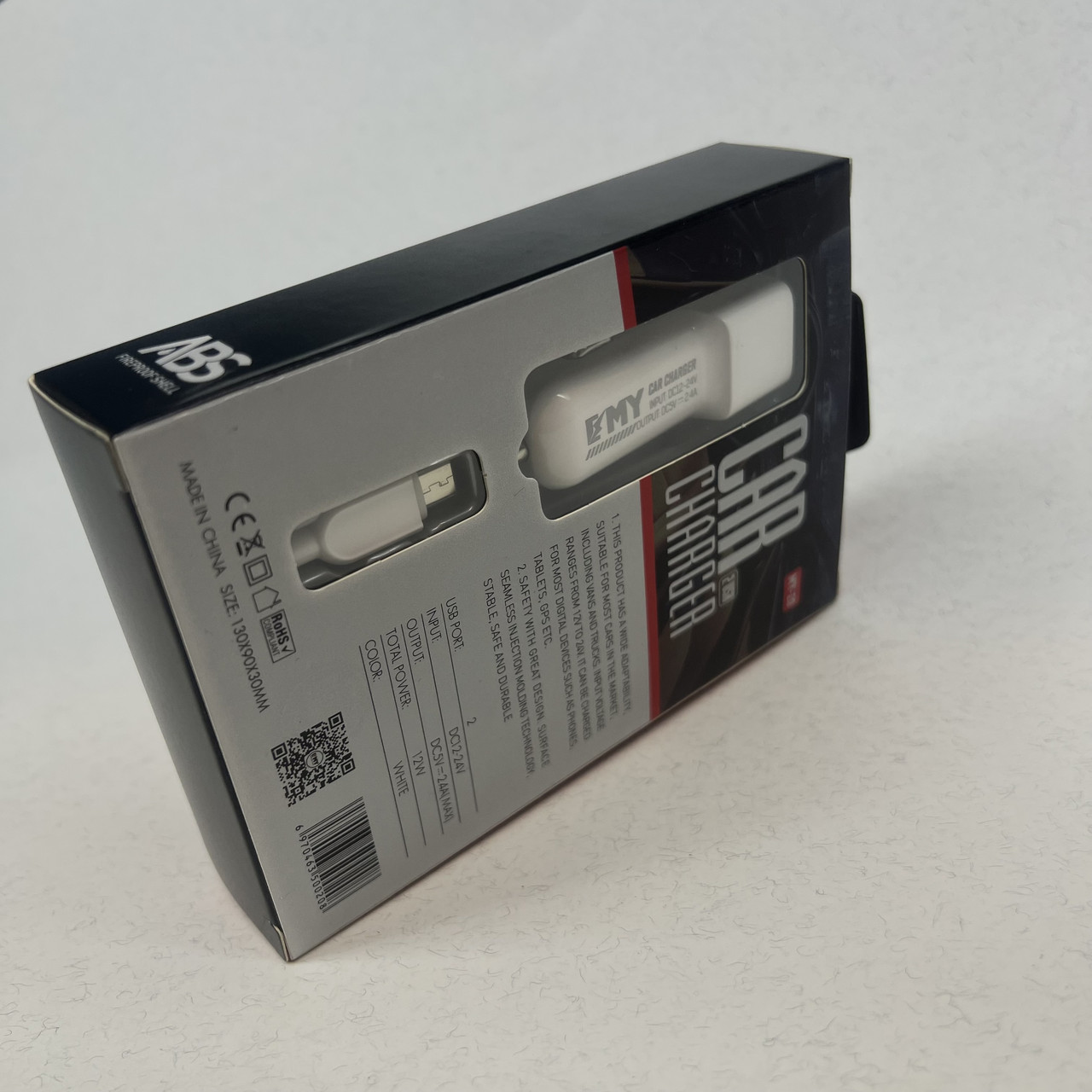 Набор 2 в 1 АЗУ With Micro-Usb Cable DC12-24V MY-20, 1 x USB, 5V/12W, Output: 5V/2.4A, White, Bliste