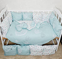 Комплект постельного белья TM Bonna "ЭКО" в детскую кроватку, +конверт-одеяло на выписку. Бледная мята