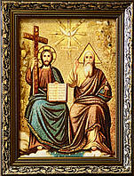 Икона из янтаря " Святая Троица " ,Ікона " Свята Трійця " 20x30см