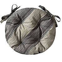 Подушка круглая для стула кресла табурета 30х8 серая на двух завязках