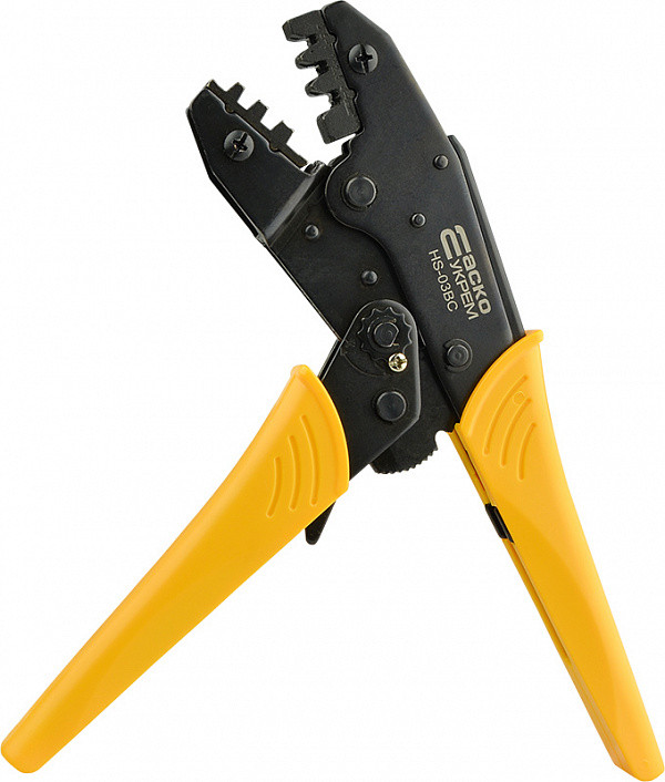 Інструмент для обжиму наконечників HS-03BC 0,5-6,0 кв.мм, АСКО - зручні кліщі для електромонтажу