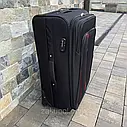 Валіза Wings 1706 тканинний на 4 колесах, великий чорний, фото 5