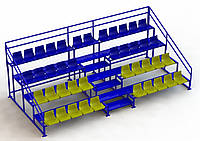 Трибуна на 42 места без накрытия, модульная, сборно-разборная SL431 (УТ705)