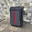 Валіза Wings 1706 тканинний на 4 колесах, великий сірий, фото 3