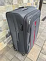 Валіза Wings 1706 тканинний на 4 колесах, великий сірий, фото 5