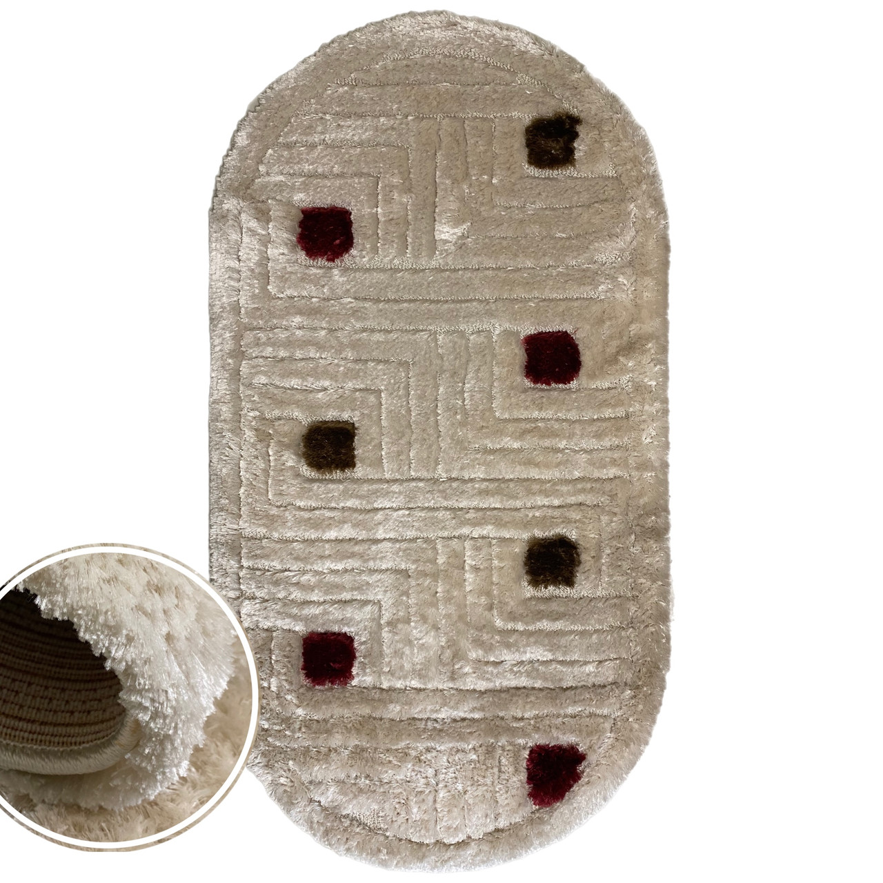 80х150 см Килимок Shaggy SIBEL poliester білий