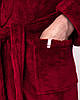 Халат чоловічий махровий без капюшона Бордовий, фото 5