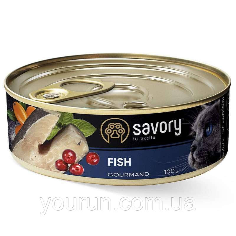 Savory (Сейворі) Cat Gourmand Fish-Консервований корм для довгошерстих котів (риба) 100гр