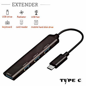 Перехідник Estender SX-35 4in1 Type-C to USB3.0+USB2.0*3