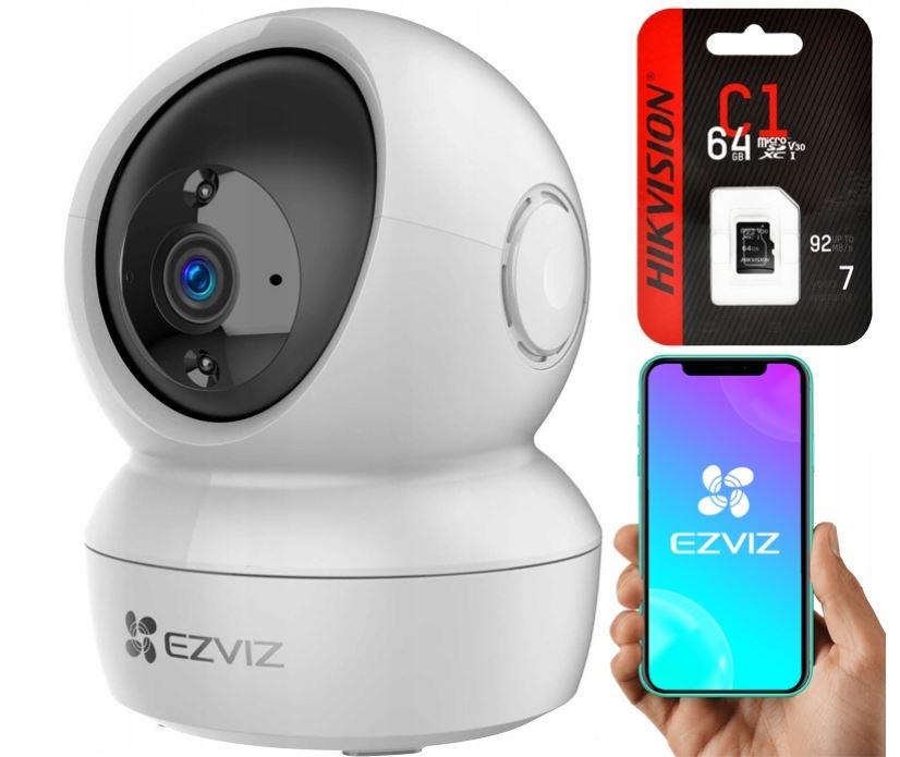 IP-камера відеоспостереження Ezviz C6N 4Mpx камера внутрішнього спостереження поворотна + карта microSD 64Gb