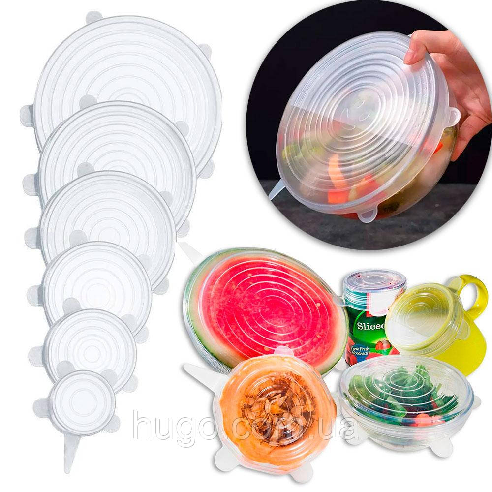 Силиконовые универсальные крышки Silicon Cap 6 шт, цвет Рандом / Крышки ...