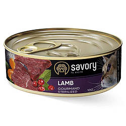 Savory (Сейворі) Cat Gourmand Sterilized Lamb - Консервований корм для стерилізованих котів (ягня)100гр