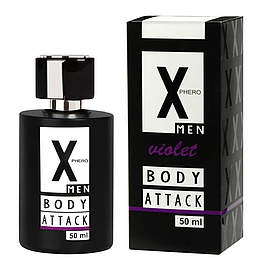 Духи з феромонами для чоловіків X phero Men Violet Body Attack, 50 ml
