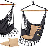 Крісло-гамак сидячий (бразильський) з подушками Springos 130 x 100 см HM043, фото 4