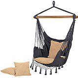 Крісло-гамак сидячий (бразильський) з подушками Springos 130 x 100 см HM043, фото 5