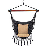 Крісло-гамак сидячий (бразильський) з подушками Springos 130 x 100 см HM043, фото 8