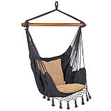 Крісло-гамак сидячий (бразильський) з подушками Springos 130 x 100 см HM043, фото 10