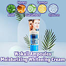 Крем для делікатного вибілювання Wokali Ampoules Moisturizing Whitening Cream зі зволожувальним ефектом WKL529, фото 3