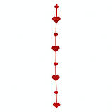 Гірлянда червоні Сердечка на стрічці 80 см, фото 2
