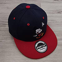 Кепка детская снепбек (Snapback) в стиле Hello Mickey (Микки) Синий с красным 50-54р (3220)