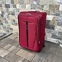 Валіза Wings 1706 тканинний на 4 колесах, велика бордова, фото 2